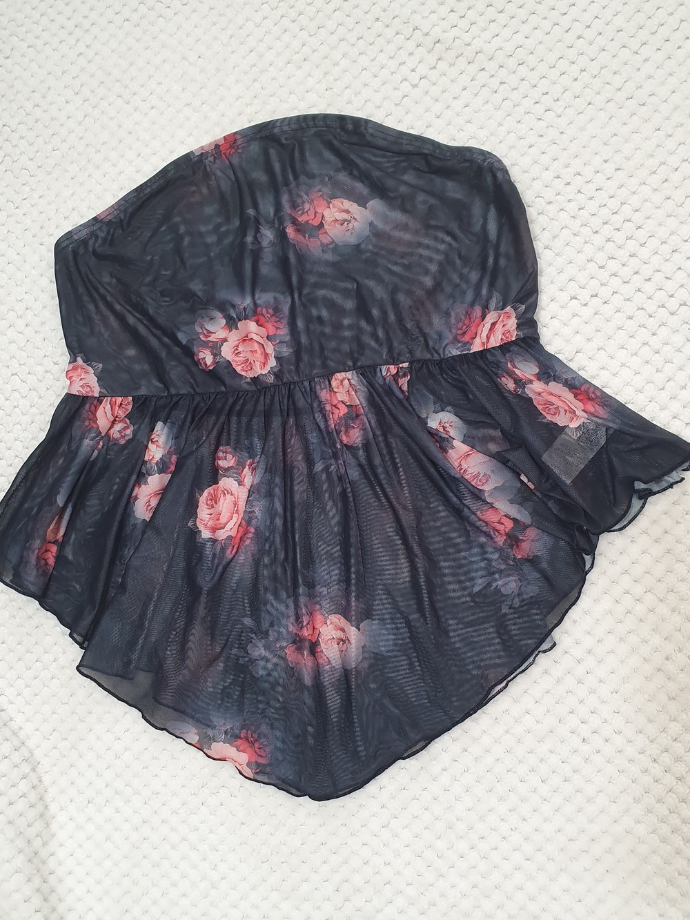 SHEIN Plus Size Floral Mesh Strapless Top - Size 2XL - Excellent Condition